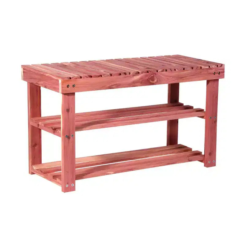 Étagère à chaussures à niveaux et banc d'assise marron