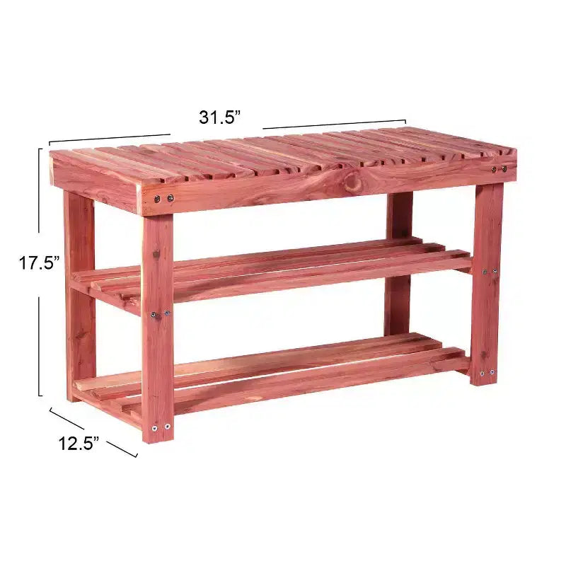 Étagère à chaussures à niveaux et banc d'assise marron