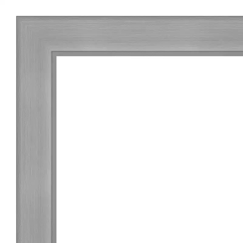 Miroir mural rectangulaire moderne biseauté en nickel brossé, cadre en polystyrène