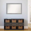Miroir mural rectangulaire moderne biseauté en nickel brossé, cadre en polystyrène