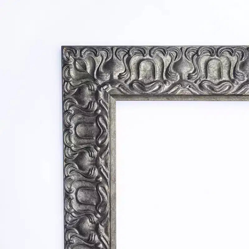 Miroir mural de salle de bain carré moderne en bois Luxor argenté