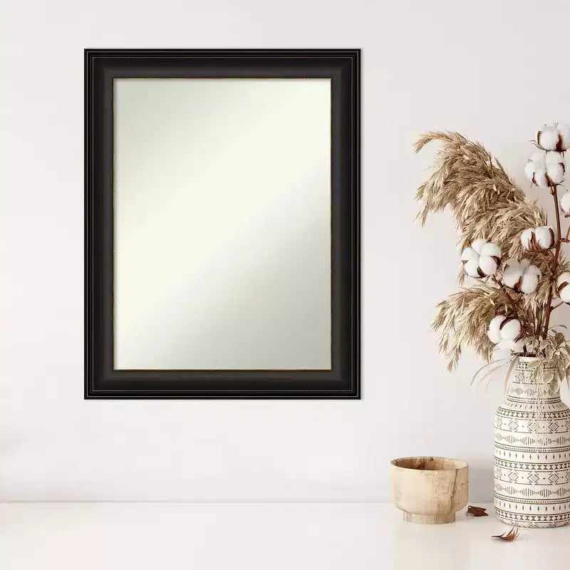 Miroir mural moderne rectangulaire en bronze huilé Trio non biseauté