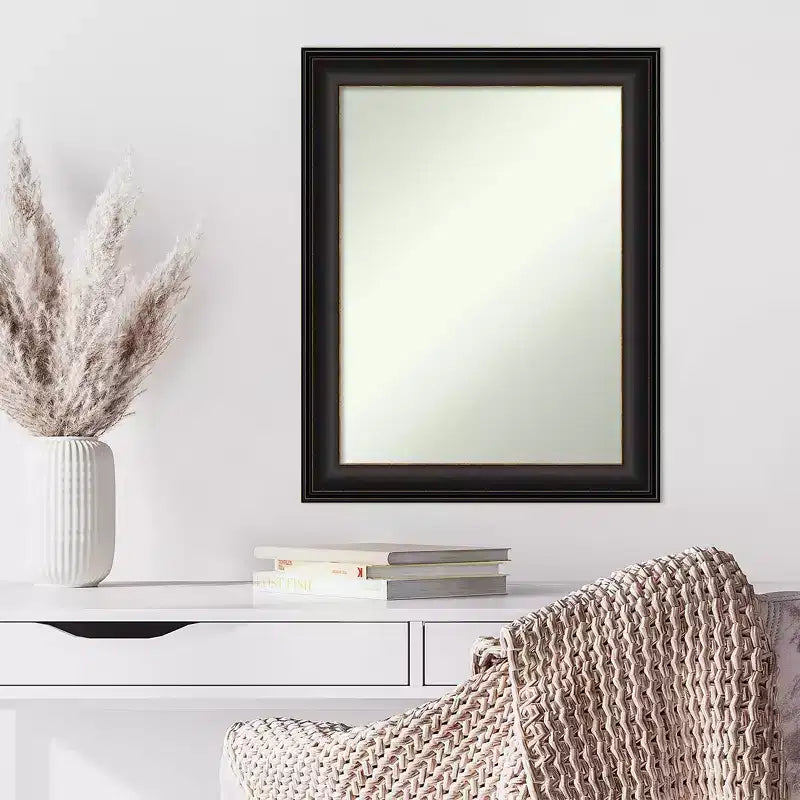 Miroir mural moderne rectangulaire en bronze huilé Trio non biseauté