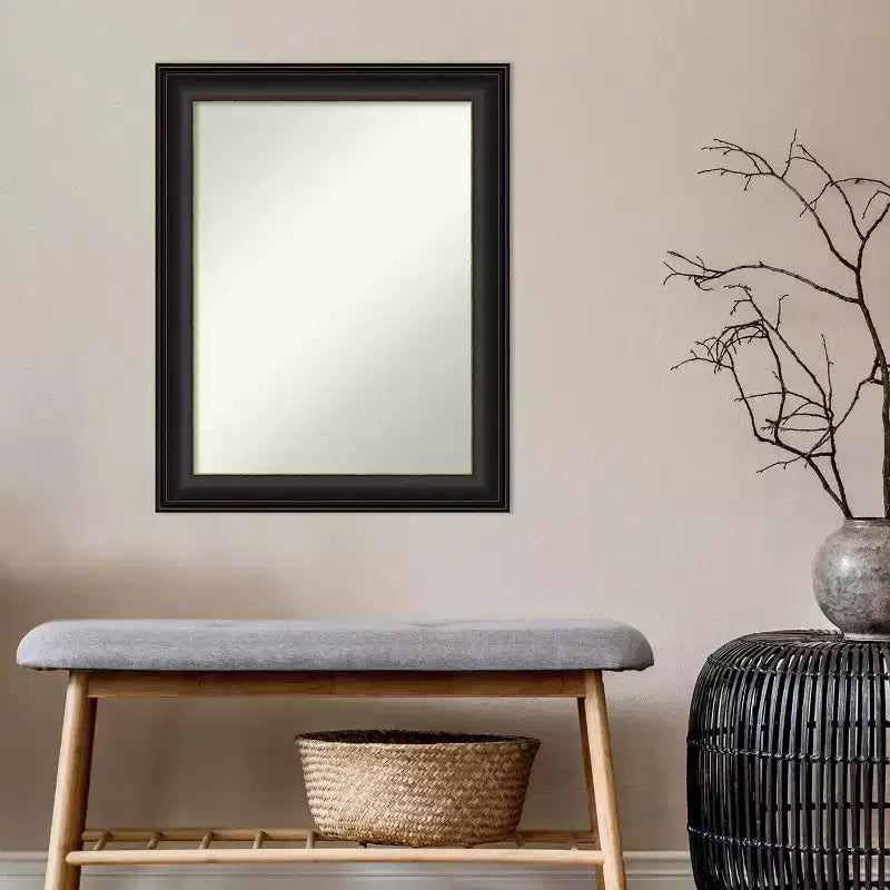 Miroir mural moderne rectangulaire en bronze huilé Trio non biseauté