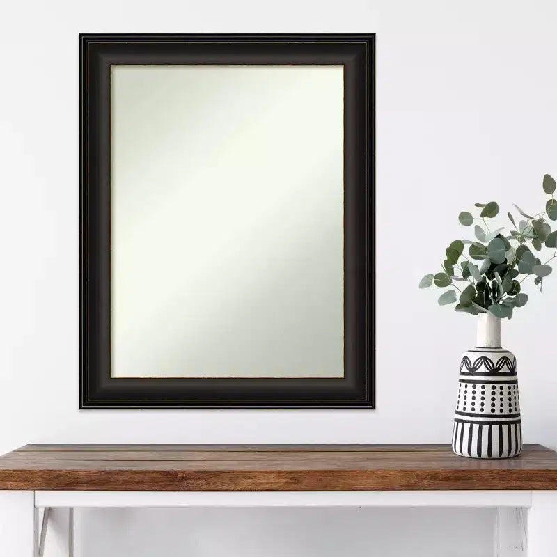 Miroir mural moderne rectangulaire en bronze huilé Trio non biseauté