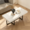 Table basse rectangulaire avec tiroirs Blanche