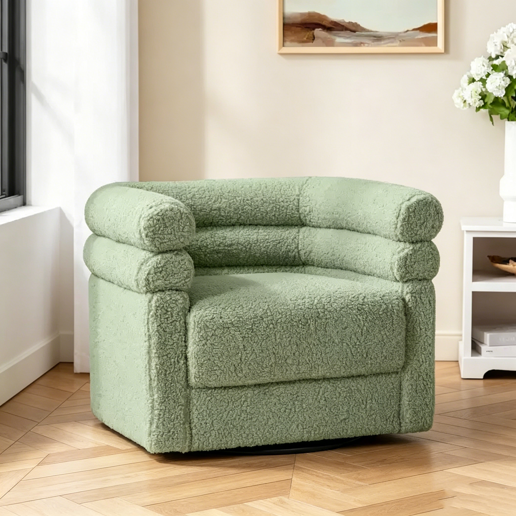 Fauteuil pivotant moderne avec un oreiller