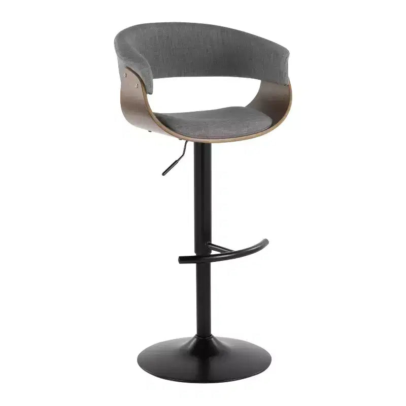 Tabourets de bar réglables, style moderne vintage, noir/noyer/gris clair