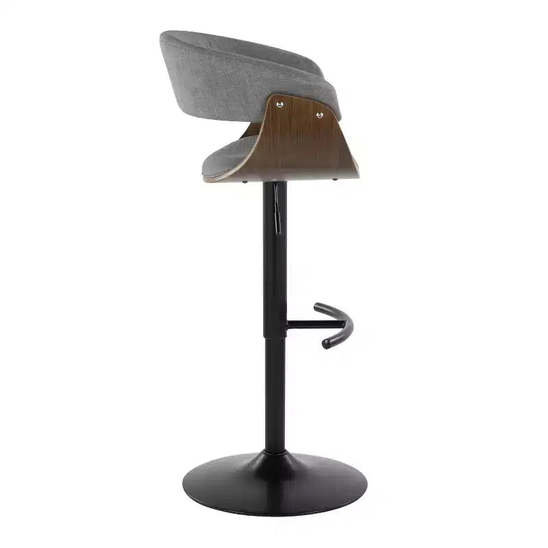 Tabourets de bar réglables, style moderne vintage, noir/noyer/gris clair