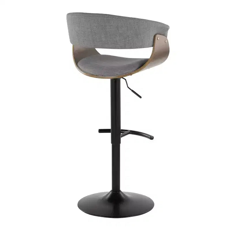 Tabourets de bar réglables, style moderne vintage, noir/noyer/gris clair