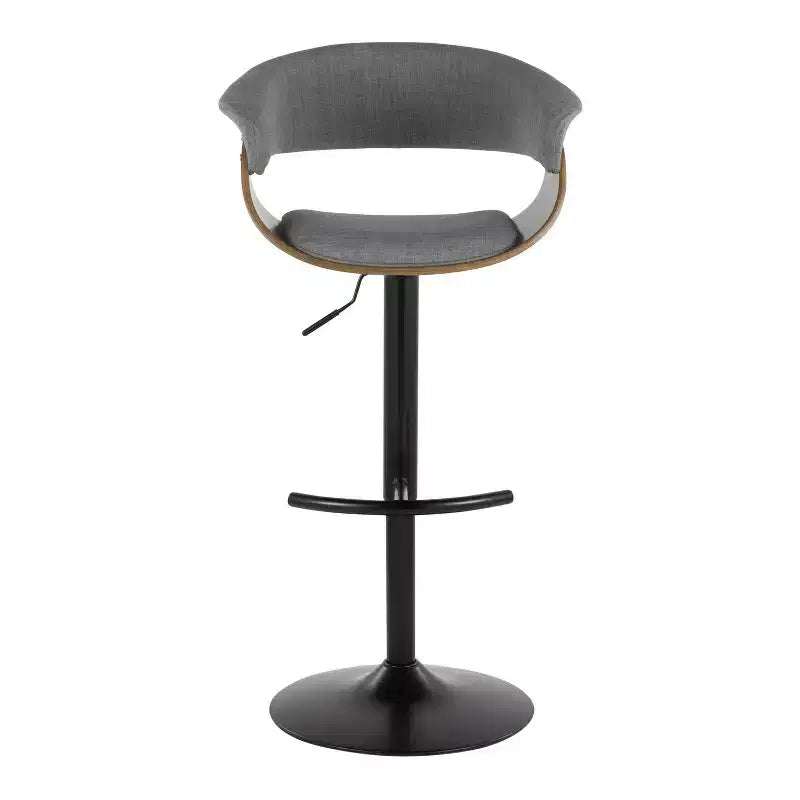 Tabourets de bar réglables, style moderne vintage, noir/noyer/gris clair