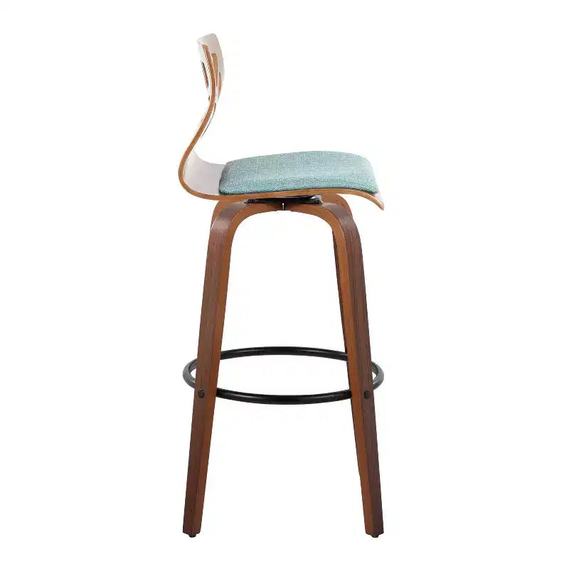 Tabourets de bar en noyer, pivotants, rembourrés, style Mid-Century Modern