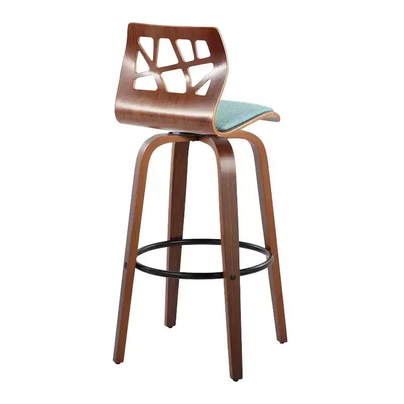 Tabourets de bar en noyer, pivotants, rembourrés, style Mid-Century Modern