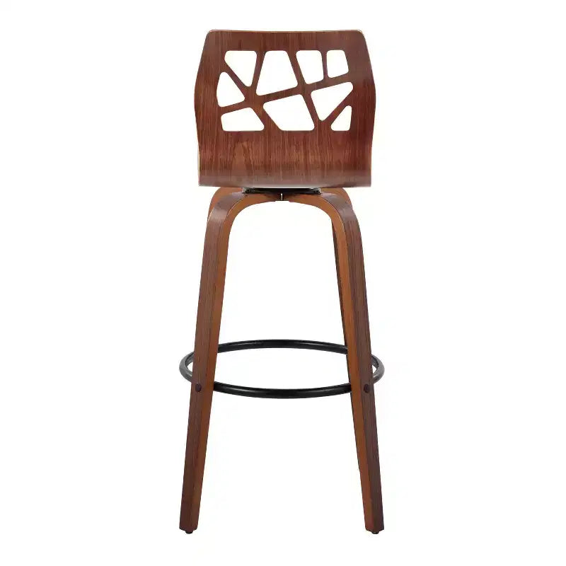 Tabourets de bar en noyer, pivotants, rembourrés, style Mid-Century Modern