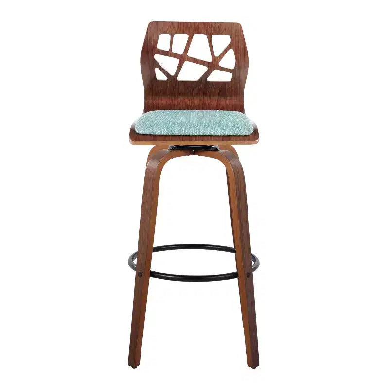 Tabourets de bar en noyer, pivotants, rembourrés, style Mid-Century Modern