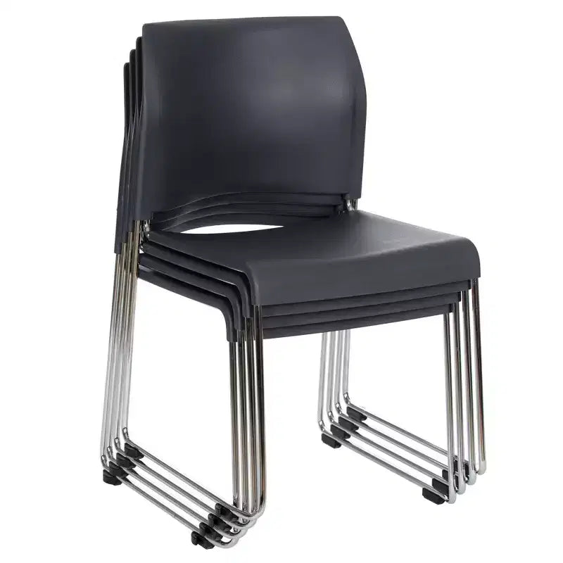 Chaise empilable en plastique polypropylène anthracite