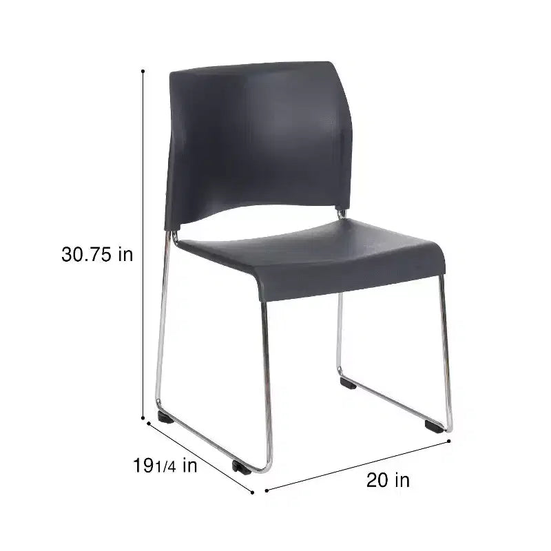 Chaise empilable en plastique polypropylène anthracite