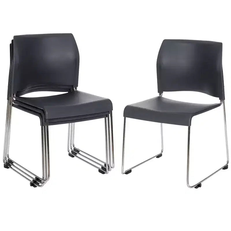 Chaise empilable en plastique polypropylène anthracite