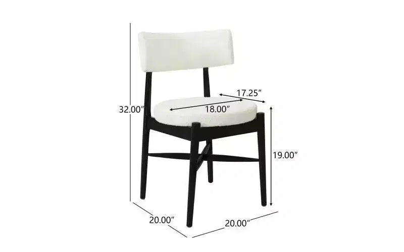 Chaises de salle à manger modernes rembourrées en mélange lin et hévéa