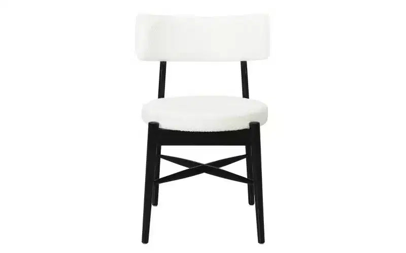 Chaises de salle à manger modernes rembourrées en mélange lin et hévéa
