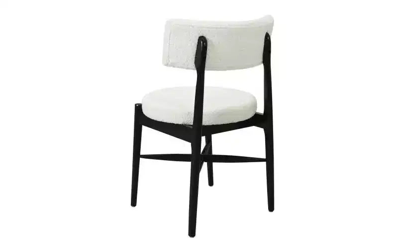 Chaises de salle à manger modernes rembourrées en mélange lin et hévéa