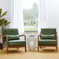 Fauteuil d'appoint en similicuir style Mid-Century Modern avec cadre en bois d'hévéa couleur noyer