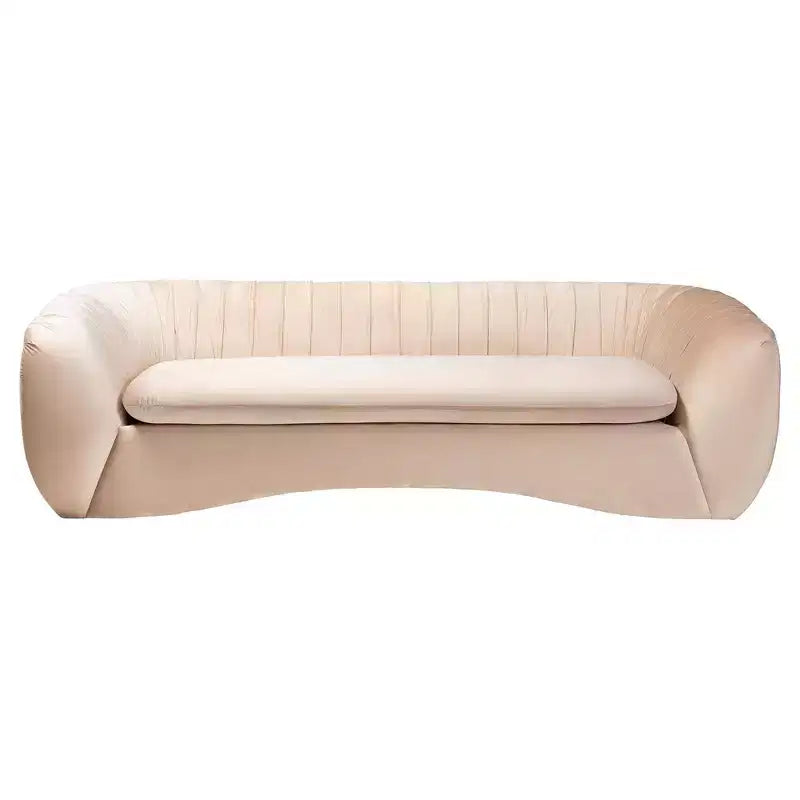 Canapé en Tissu Velours Beige Champagne