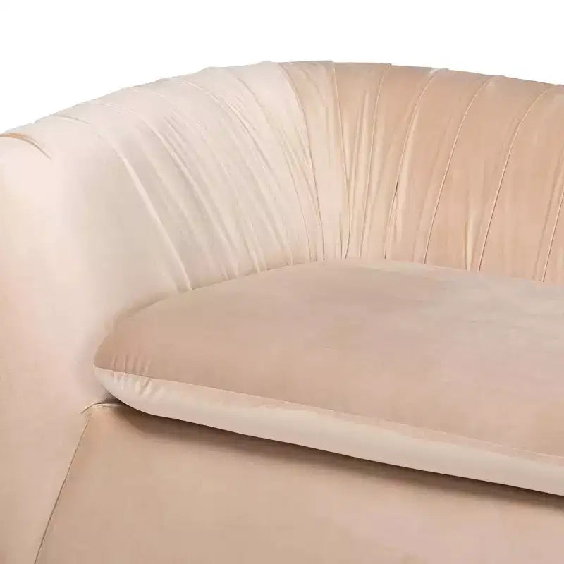 Canapé en Tissu Velours Beige Champagne