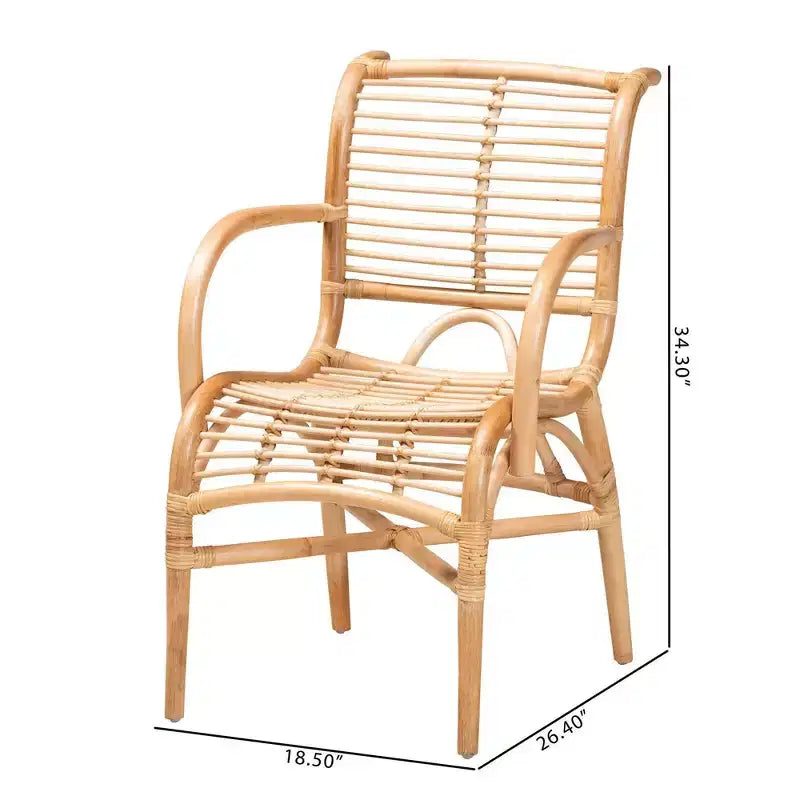 Fauteuil de salon en rotin naturel marron naturel : Accent en osier d'intérieur