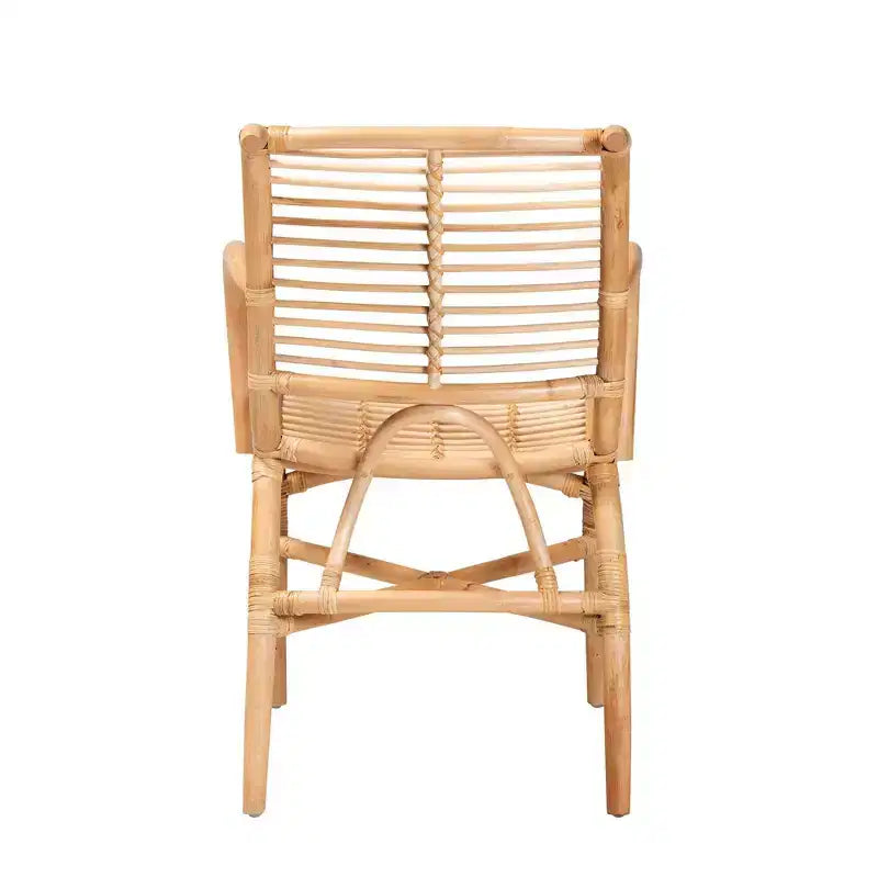 Fauteuil de salon en rotin naturel marron naturel : Accent en osier d'intérieur