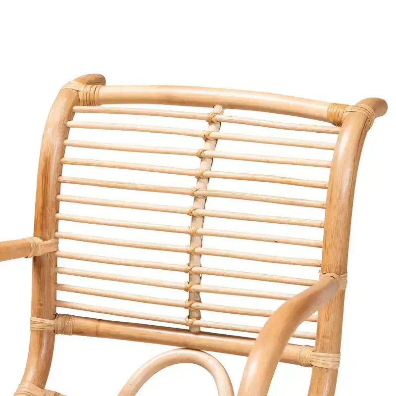 Fauteuil de salon en rotin naturel marron naturel : Accent en osier d'intérieur