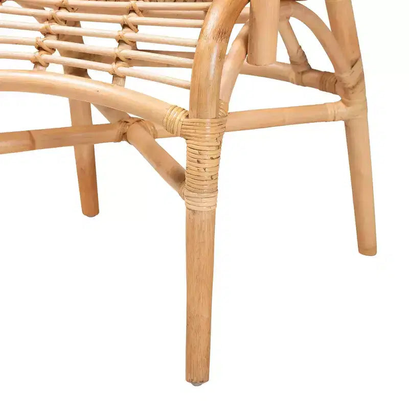 Fauteuil de salon en rotin naturel marron naturel : Accent en osier d'intérieur