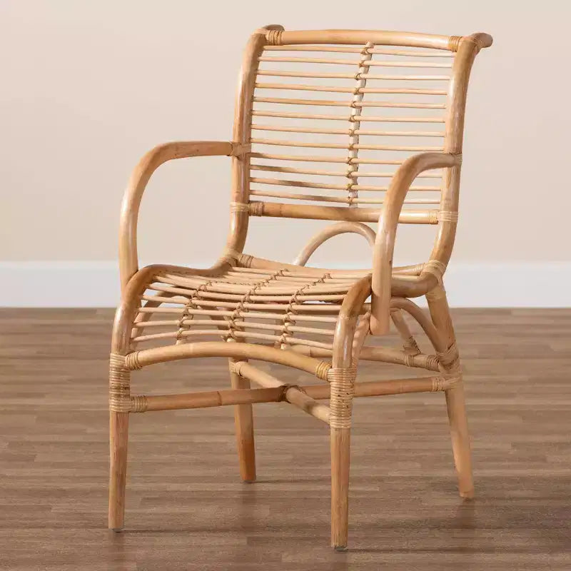 Fauteuil de salon en rotin naturel marron naturel : Accent en osier d'intérieur