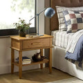 Table de chevet chêne brun design