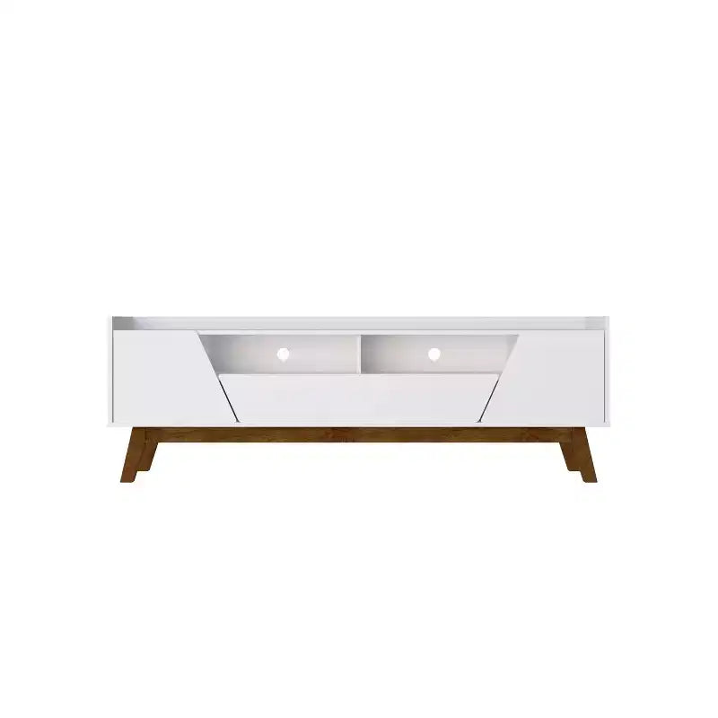 Marcus Mid-Century Modern 4 Shelf TV Stand for TVs up to 70" Entertainment Center, Media Console - Manhattan Comfort