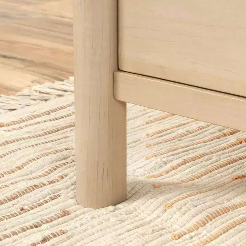 Bureau de direction en érable naturel pour bureau à domicile avec rangement