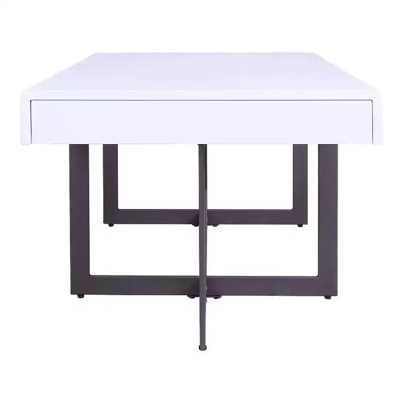 Table basse rectangulaire avec tiroirs Blanche
