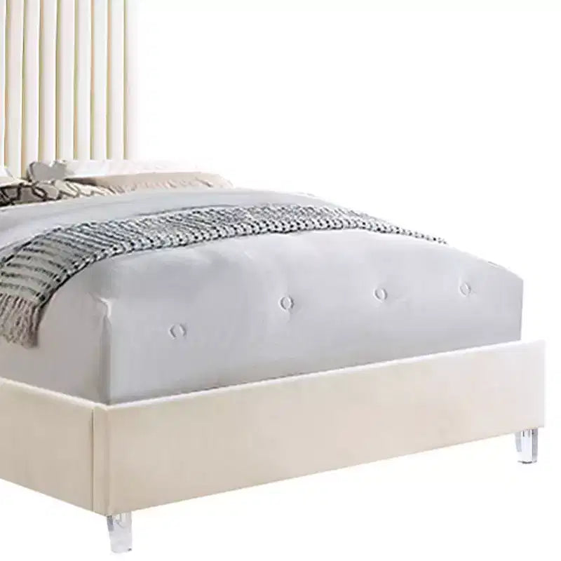 Tête de lit tapissée de luxe en velours beige