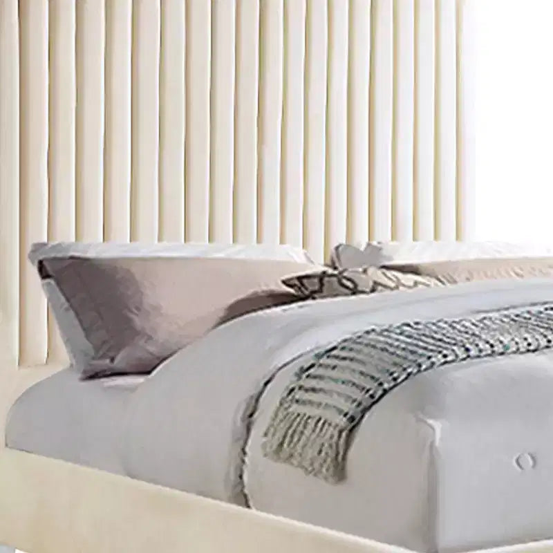 Tête de lit tapissée de luxe en velours beige