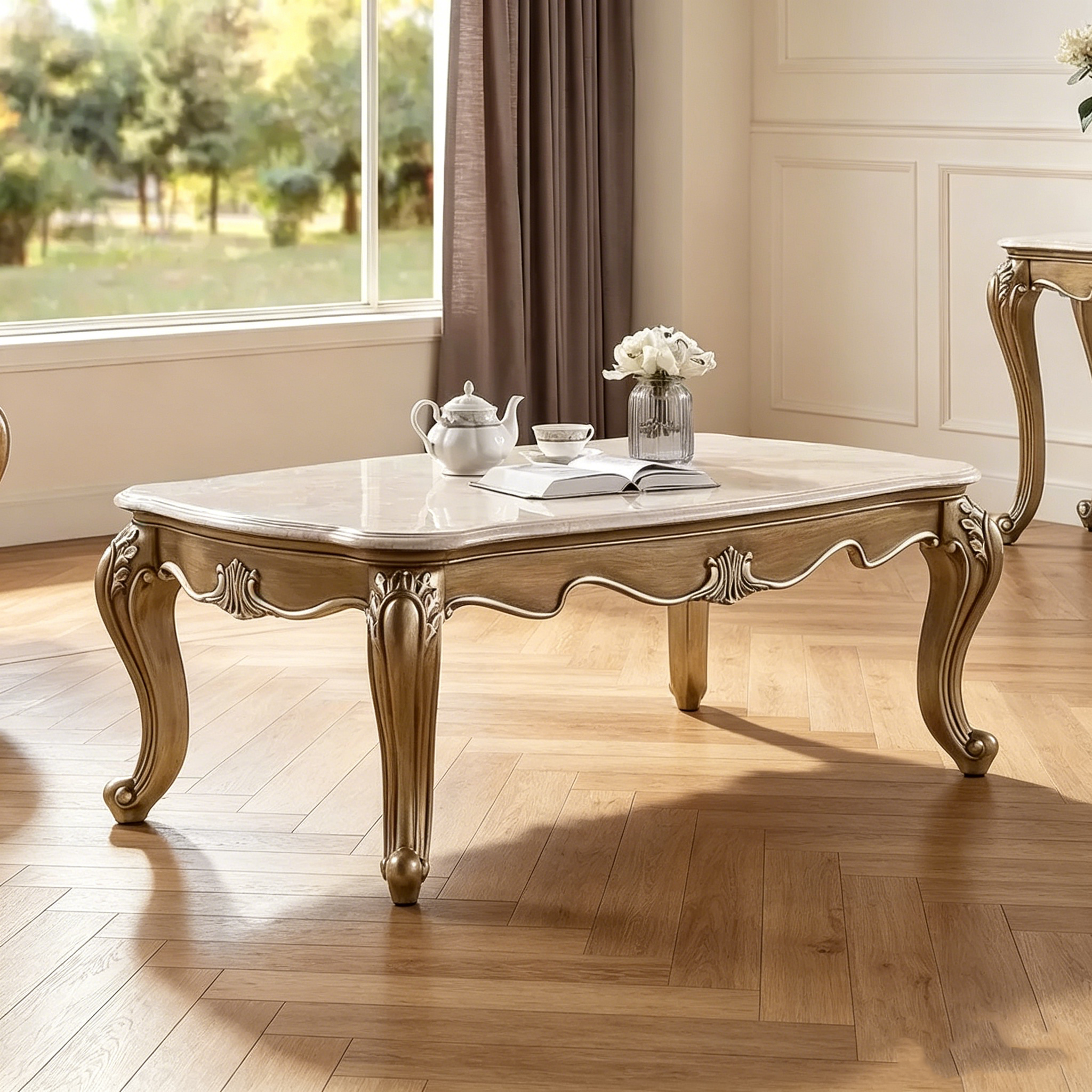 Table basse coquillage sculpté