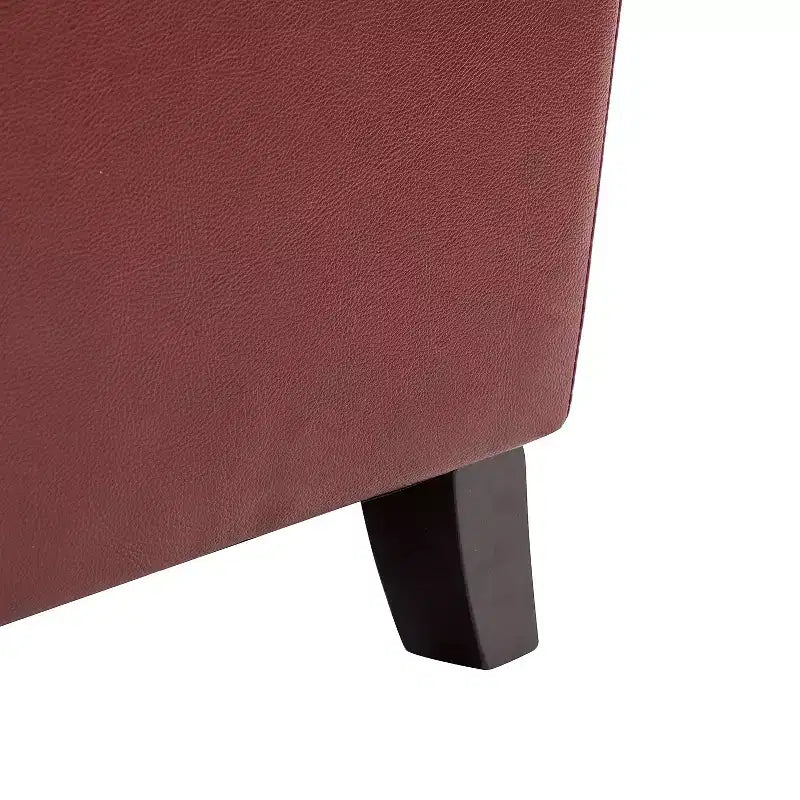 Fauteuil inclinable moderne en cuir véritable à dossier haut avec garniture cloutée vintage