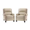 Fauteuil inclinable moderne en cuir véritable à dossier haut avec garniture cloutée vintage