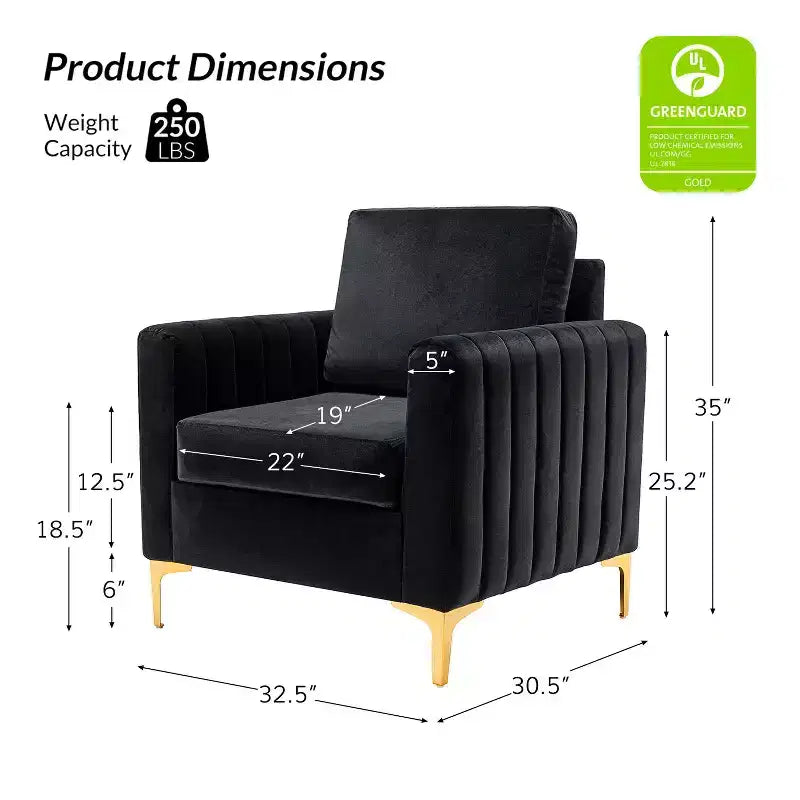 Fauteuil club contemporain en bois capitonné avec pieds en métal