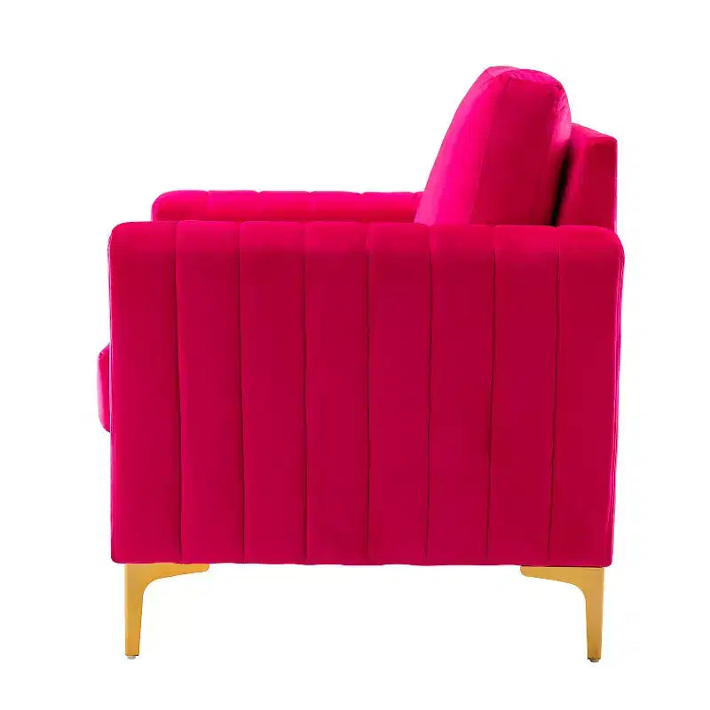 Fauteuil club contemporain en bois capitonné avec pieds en métal