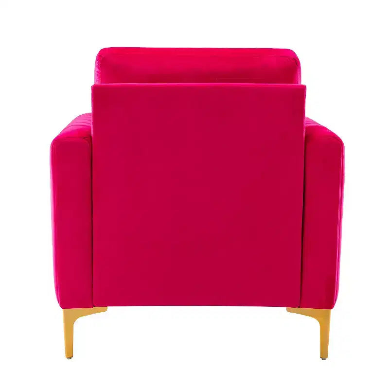 Fauteuil club contemporain en bois capitonné avec pieds en métal