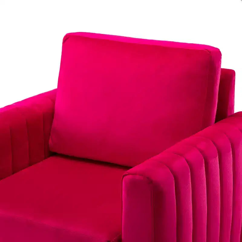Fauteuil club contemporain en bois capitonné avec pieds en métal