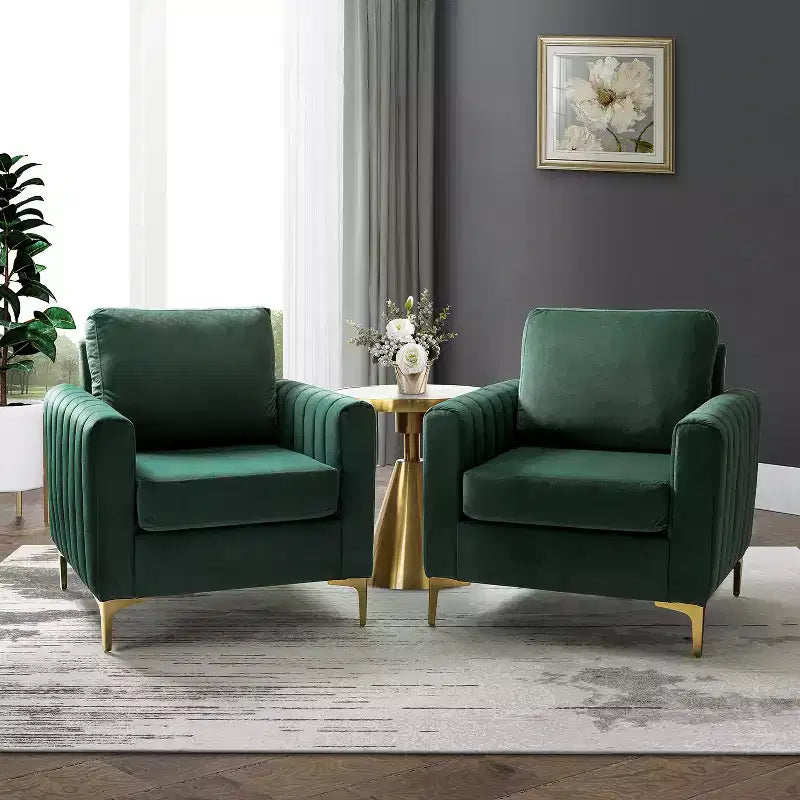 Fauteuil club contemporain en bois capitonné avec pieds en métal