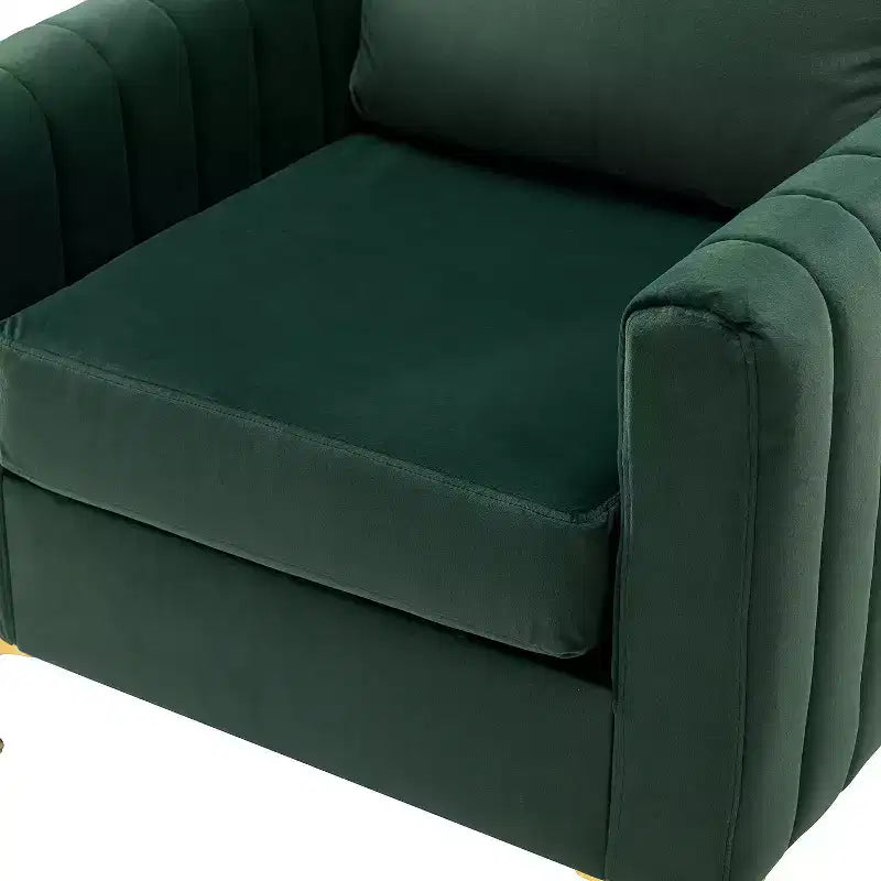 Fauteuil club contemporain en bois capitonné avec pieds en métal