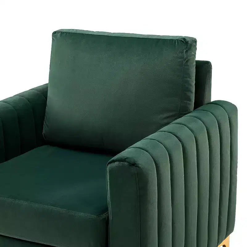 Fauteuil club contemporain en bois capitonné avec pieds en métal