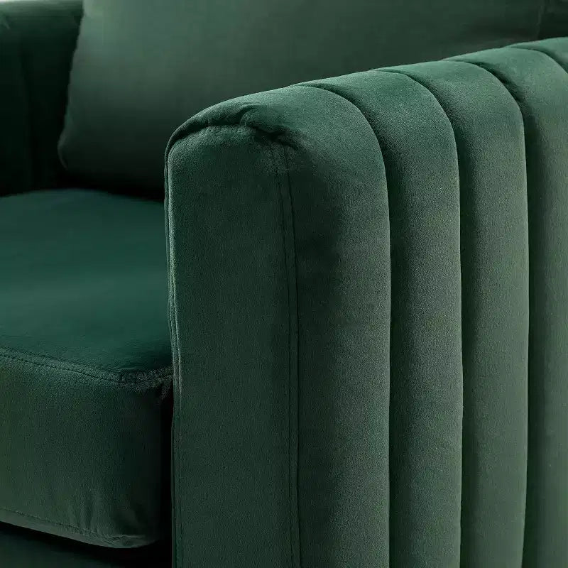 Fauteuil club contemporain en bois capitonné avec pieds en métal